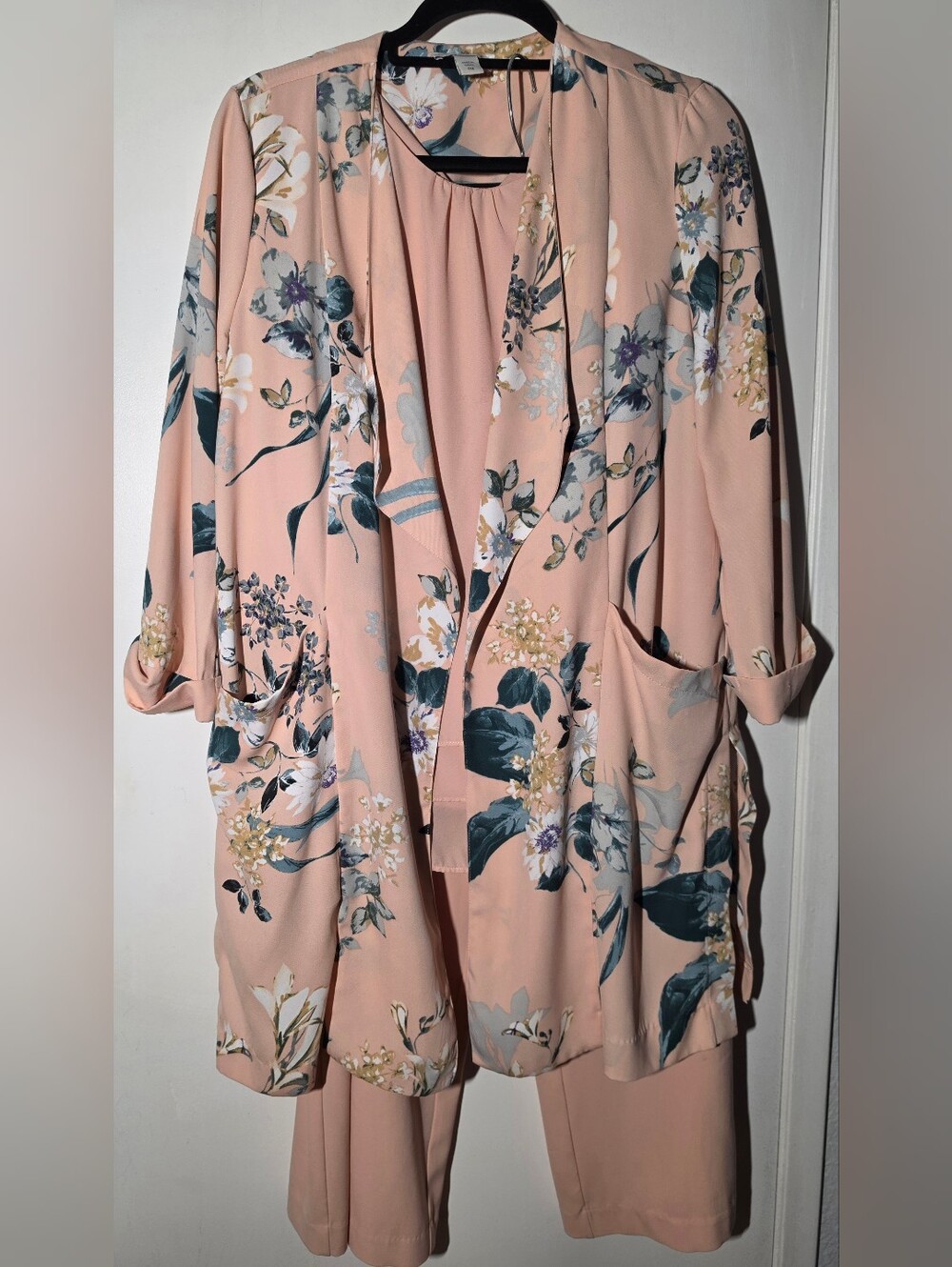 Coldwater Creek Peach Blush Blazer Pant Set